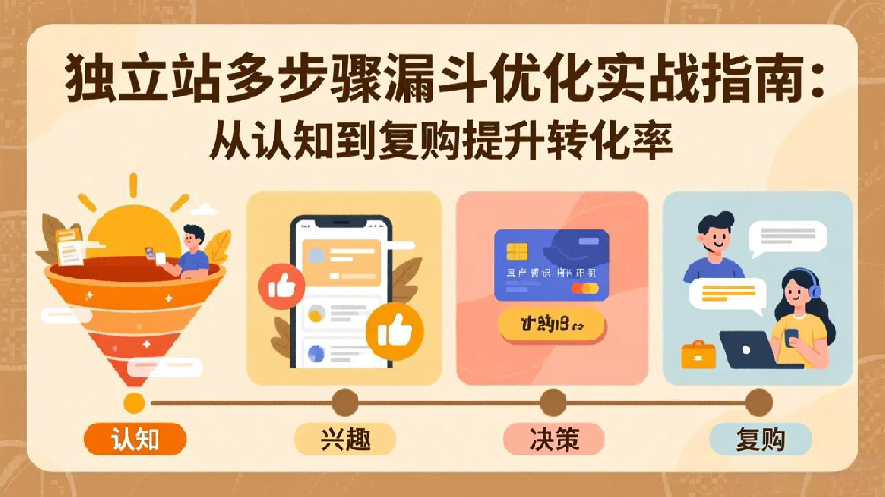 独立站多步骤漏斗优化实战指南：从认知到复购提升转化率